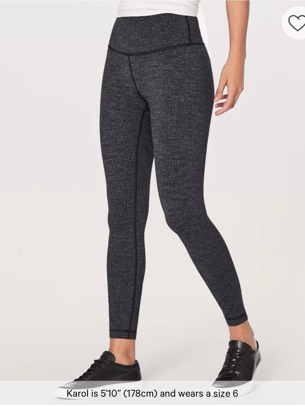 Lululemon Wunder Under Herringbone Luon Leggings Heathered Black Size 4